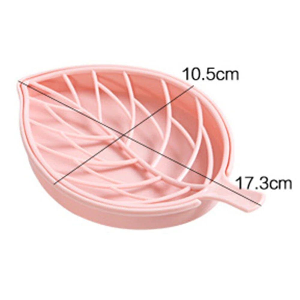

Creative Leaf Design Soap Box Plastic Drain Soap Holders Bathroom Leaf Modeling Soap Holder Boxes Pink Green Blue Wholesale