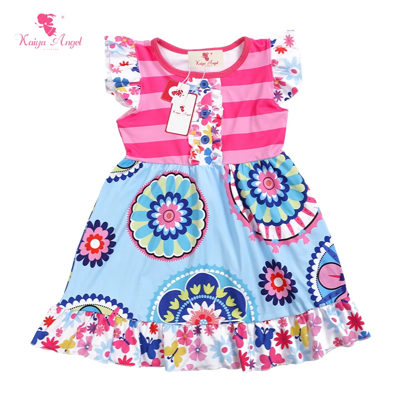 Летнее платье Kaiya Angel Princess Girl розово-красное с бабочками и цветами вечерние чная