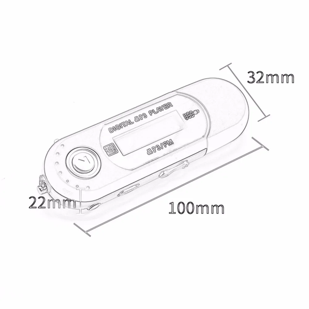 Цифровой мини USB MP3 музыкальный плеер FM радио Функция с TF слот для карт ЖК-экран портативный USB флэш-накопитель с наушниками