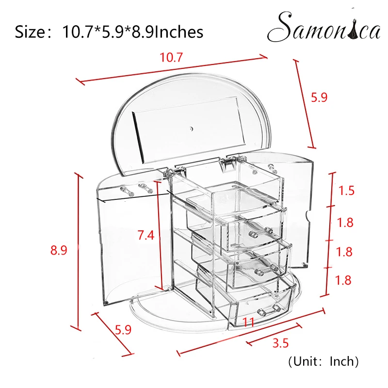 Прозрачная крышка дисплея ювелирных изделий Органайзер для косметики
