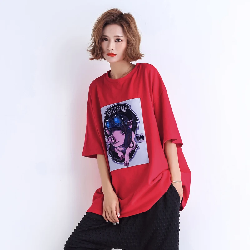 Женская свободная футболка с коротким рукавом в Корейском стиле 3D буквами