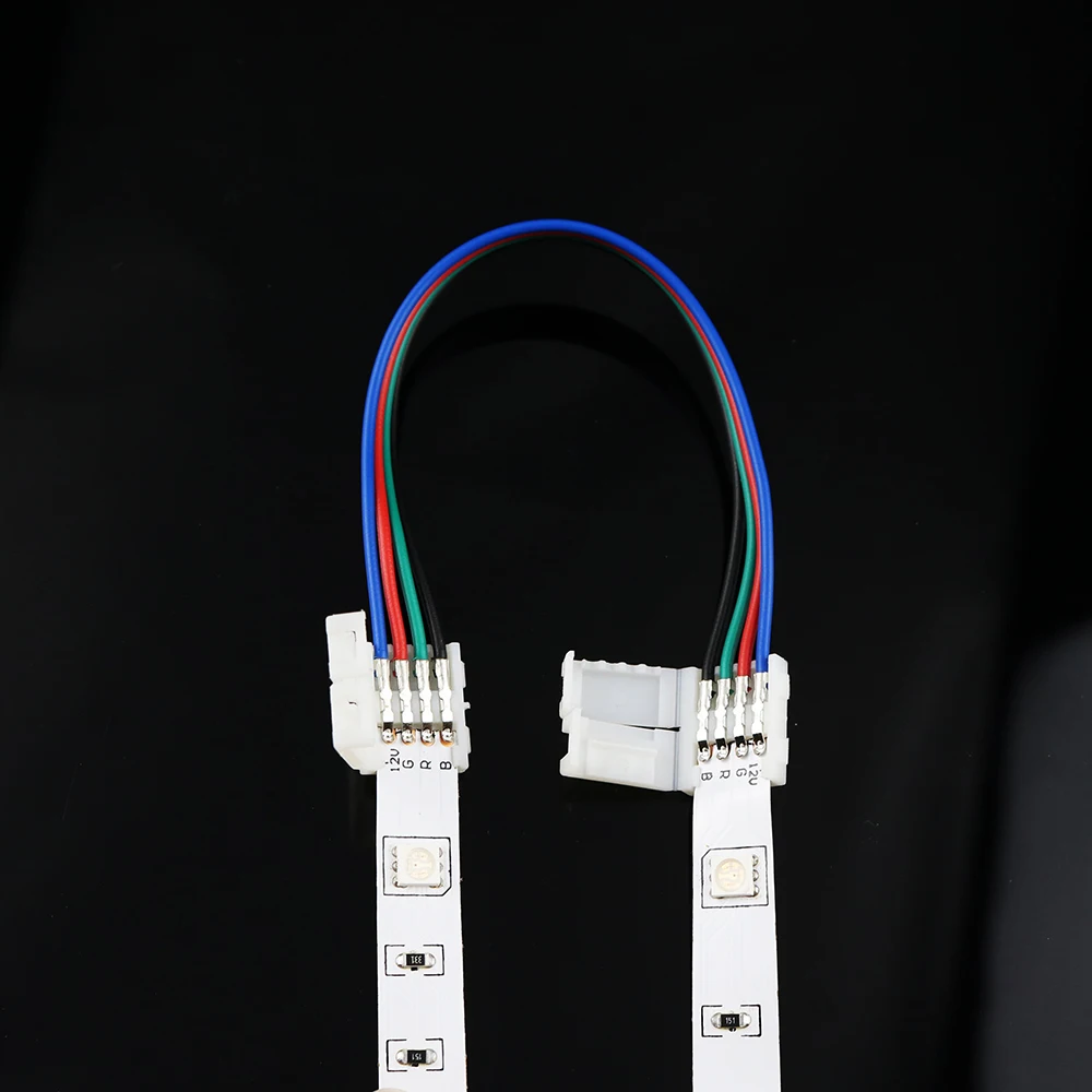 10 шт./лот два разъема RGB переходник для провода мм 4 контакта SMD 5050 rgb цвет не