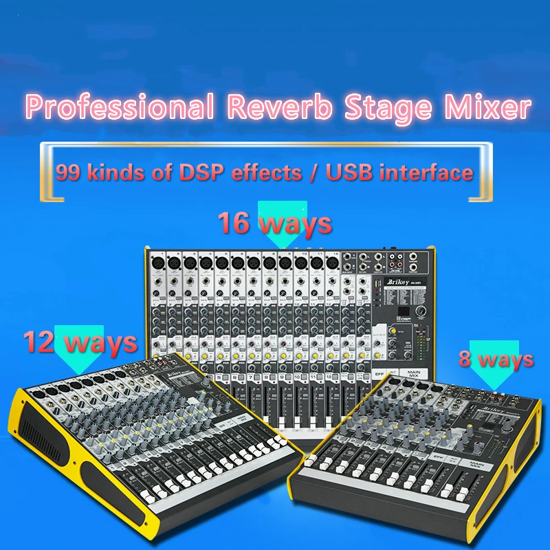8CH * 30W 12CH 35W 16CH миксер с USB микшер для сцены усилителем audion DJ общественная