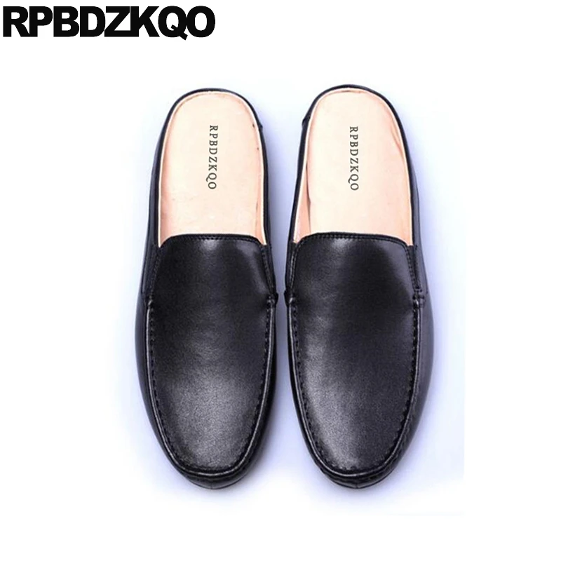 Мюли мужские резиновые натуральная кожа без застежки сандалии роскошная