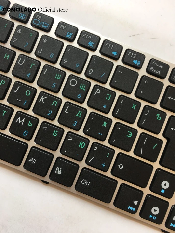 RU Русская клавиатура для ASUS UL30 U30 UL30A UL30V UL80 черная с серебряной рамкой Клавиатура