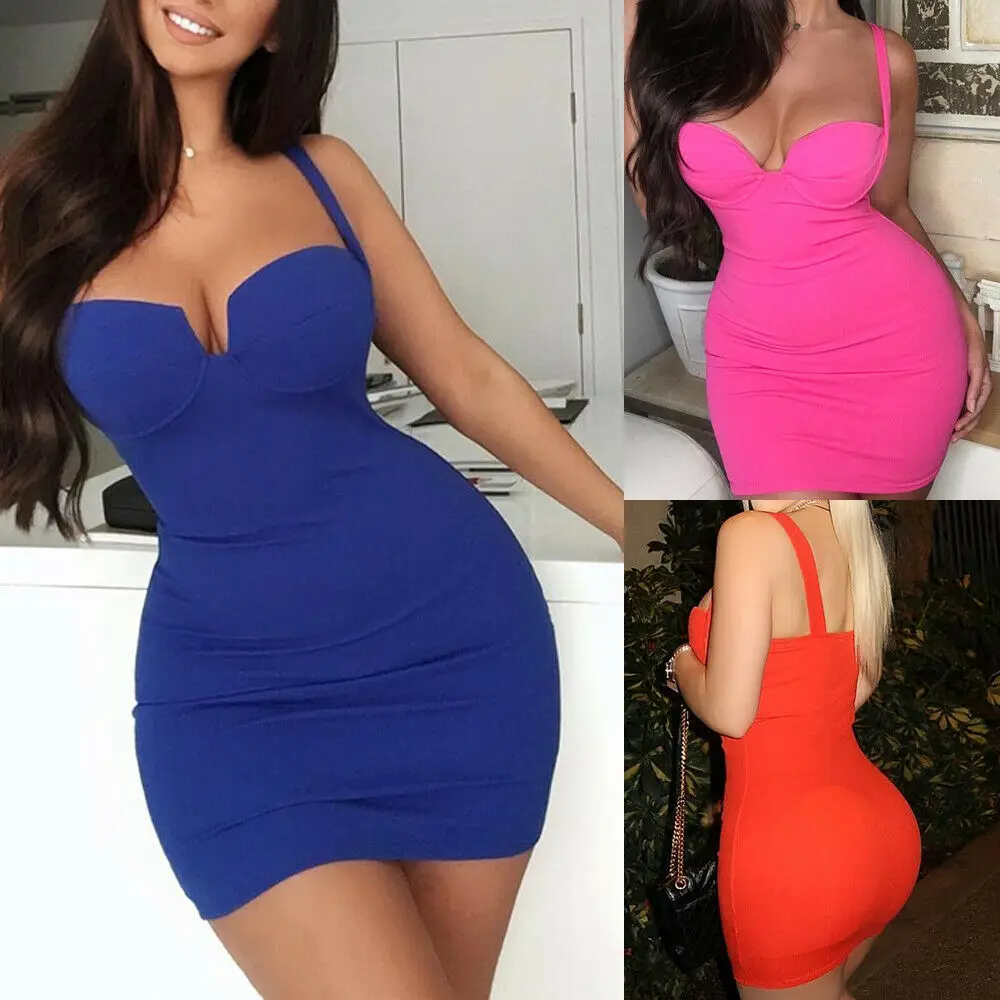 Летние Для женщин Bodycon платье без бретелек Вечерние Клубное сексуальное рукавов
