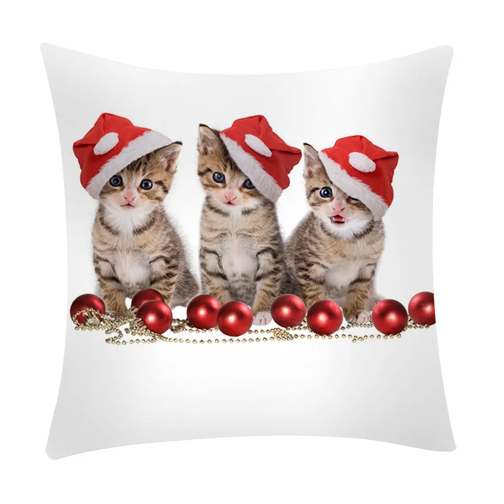 Милый Бульдог чехол для подушки с кошкой милая собака олень Подушка Чехол дома