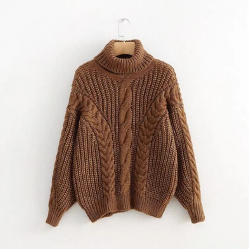 Winter High neck Women's Sweater Jersey Woman Mohair Knitted Twisted Thick Warm Lady's Pullover College Jumper Women Yellow Gray |