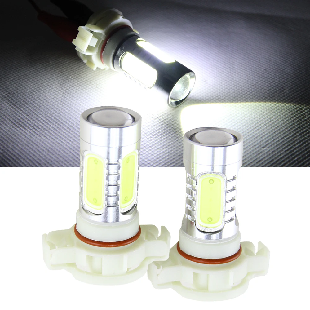 

2pcs COB 11W LED H16 5202 5201 PSX24W Bulb with Projector Lens White Fog Light Drl Daytime Driving light Auto Car Light source