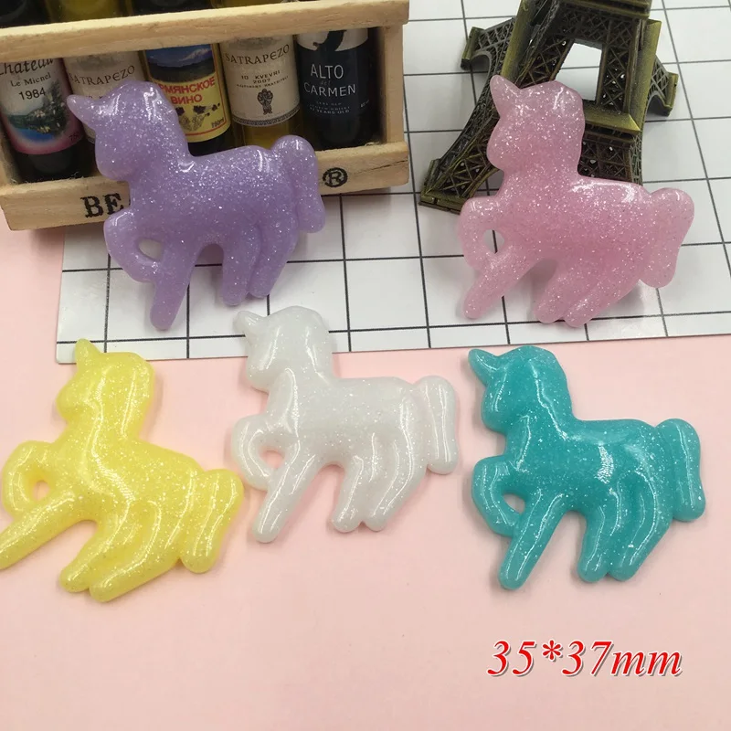 5 шт./лот каучуковый Единорог Милая лошадь для ювелирных изделий Аксессуары центр