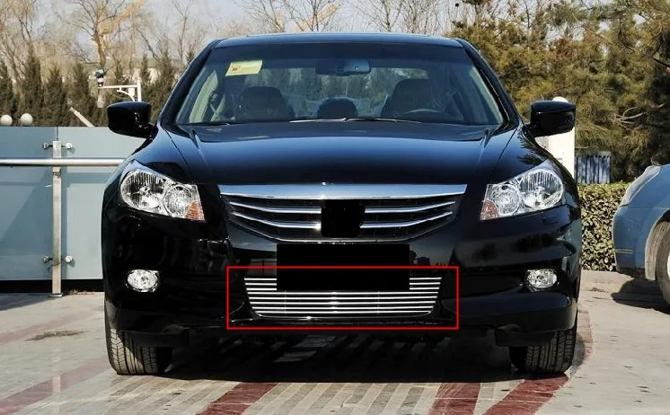 Подходит для 2011 2012 2013 Honda Accord Серебряная решетка гриля бампер 1P|Гоночные решетки| |