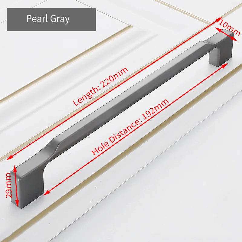 Pearl Gray 192mm KAK цинковый сплав жемчужно-серая золотая для шкафа ручки твердые ручки для ящиков кухонный шкаф двери тянет Мебельная ручка фурнитура для шкафа - Цвет: Pearl Gray 192mm