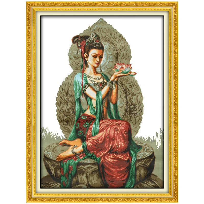 Женский Набор для вышивки крестом Dunhuang Lotus 11CT 14CT китайские наборы крестом|cross stitch