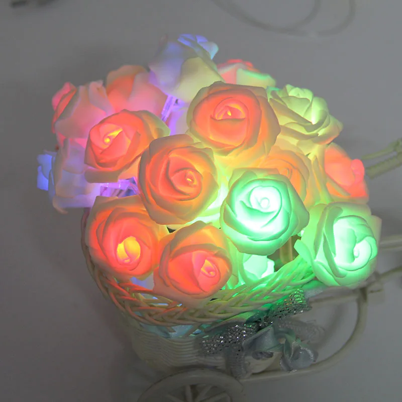 Fghgf многоцветная светодиодная новинка 100 светодиоды розы Фея огни строки Свадьба