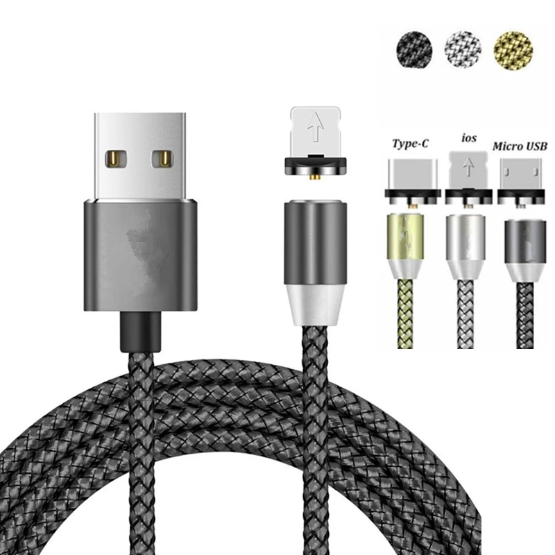 Магнитный кабель Micro USB для быстрой зарядки Type C iphone 7 Кабель адаптер телефона Samsung