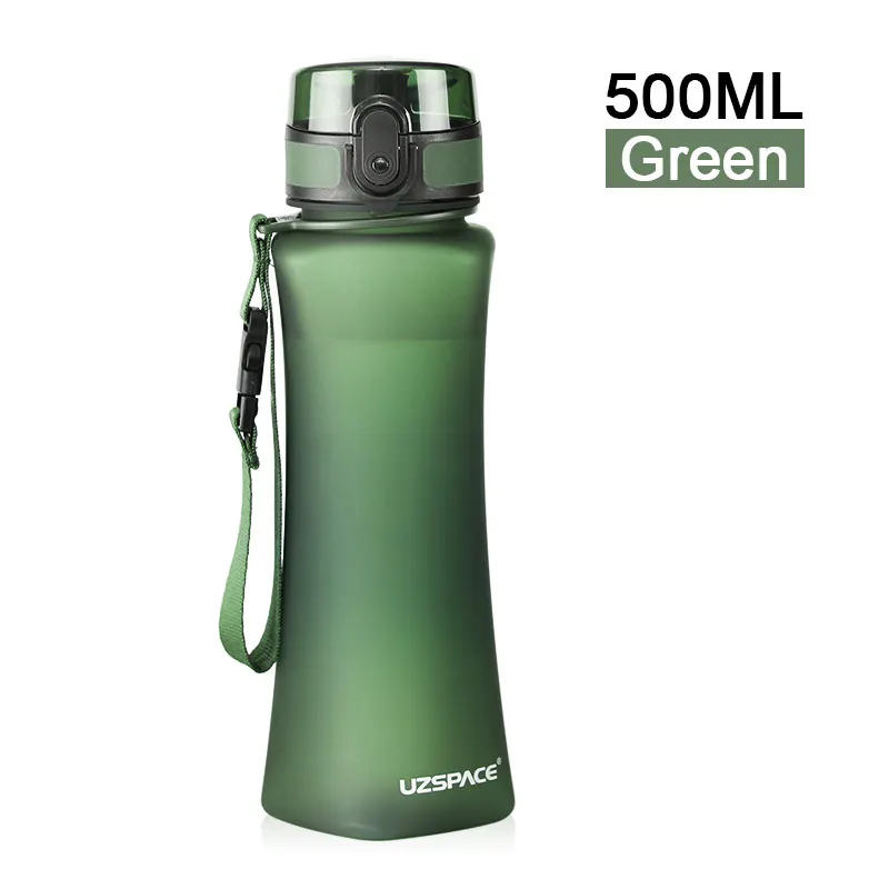 Green UZSPACE 500 мл открытый спортивный флакон портативный герметичный флакон защиты окружающей среды Тритан материал прямой питьевой пластиковый шейкер бутылка с фильтром для воды фруктовый чай сок пить бутылку Подлинные - Цвет: Green