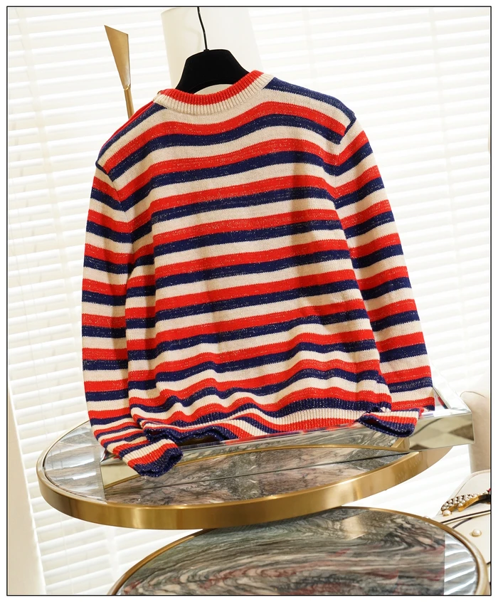 Высокое качество 2018 осенний роскошный вязаный свитер с круглым вырезом длинный