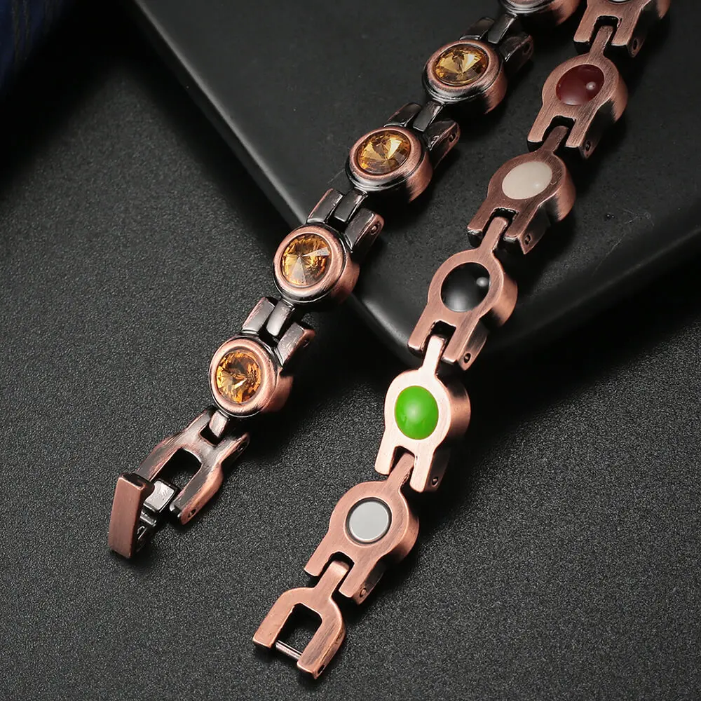 Moocare женский винтажный браслет манжета Купер Магнитная терапия Шарм Циркон для