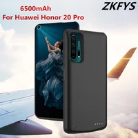 zkfys battery charger cases for huawei honor 20 pro powerbank case 6500mah shockproof external battery power charging cover case