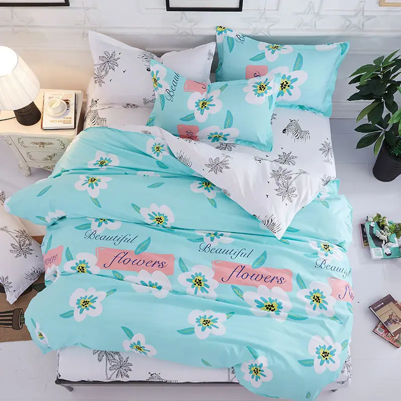 2TJ-61015-012 Тропический Комплект постельного белья из 4 предметов для девочки, мальчика, ребёнка, пододеяльник для взрослых и детей, простыни и наволочки 2TJ-61015 - Цвет: 2TJ-61015-012
