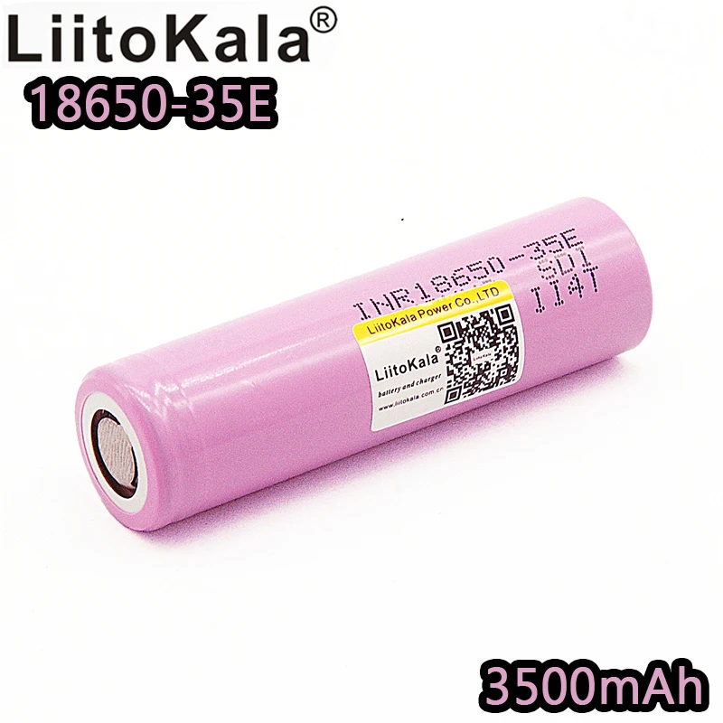 Liitokala INR18650-35E,, 3500 мА/ч, литиевая батарея, 10А, разрядка, 18650, 35E, 3,7 в, перезаряжаемая, 3500, большая емкость