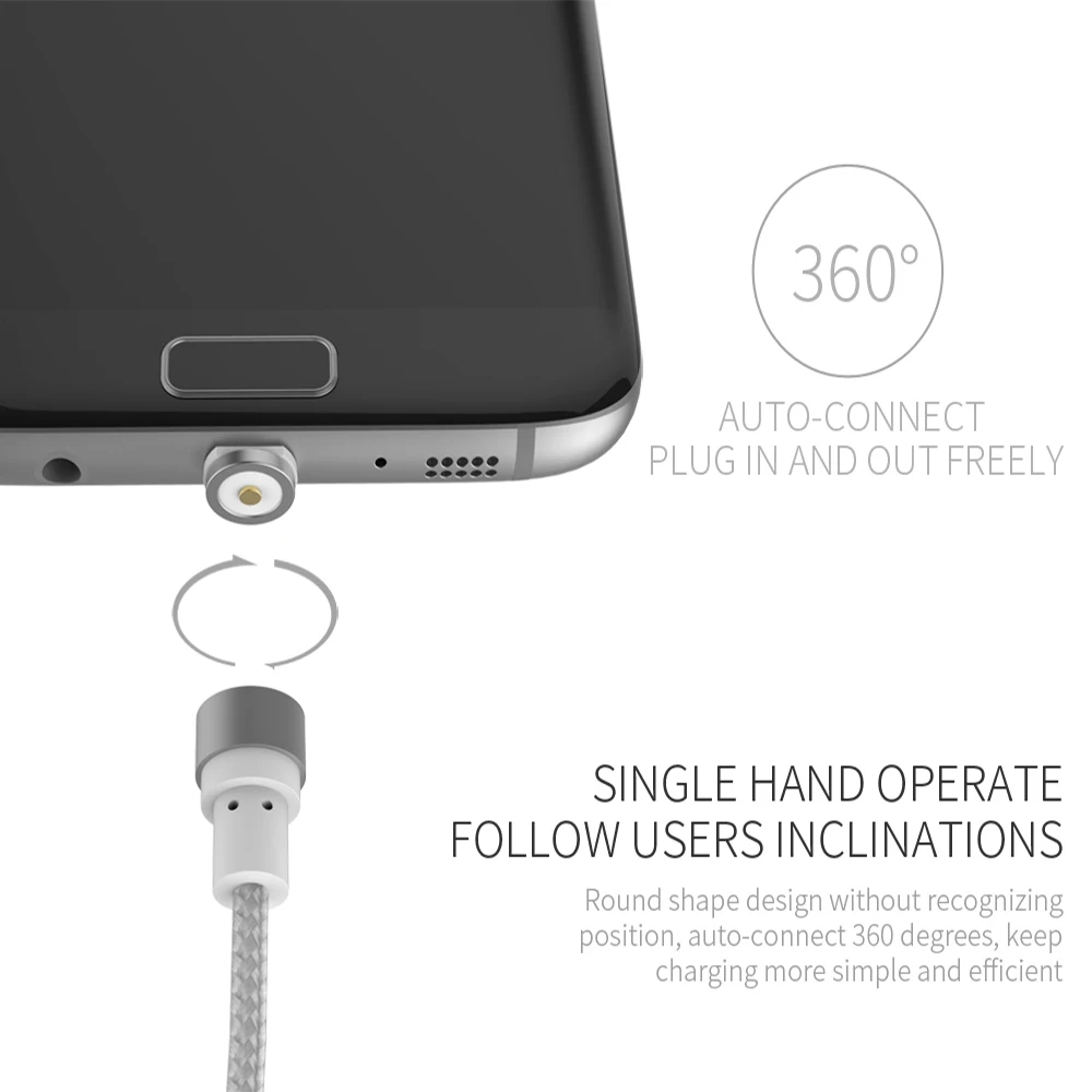 WSKEN Круглый Магнитный кабель Micro USB типа C магнитная зарядное устройство для iPhone XR