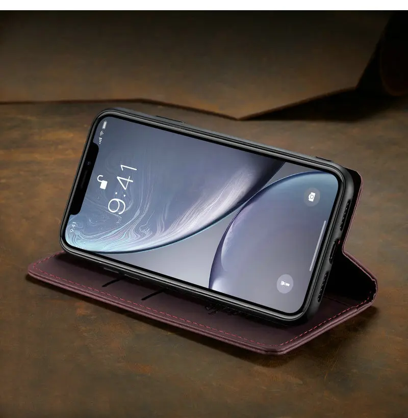 CaseMe ретро кожаный чехол для iPhone XR X Max 360 роскошный держатель карт на магнитах чехол-кошелек для iPhone X XS XR 8 7 6 6s Plus