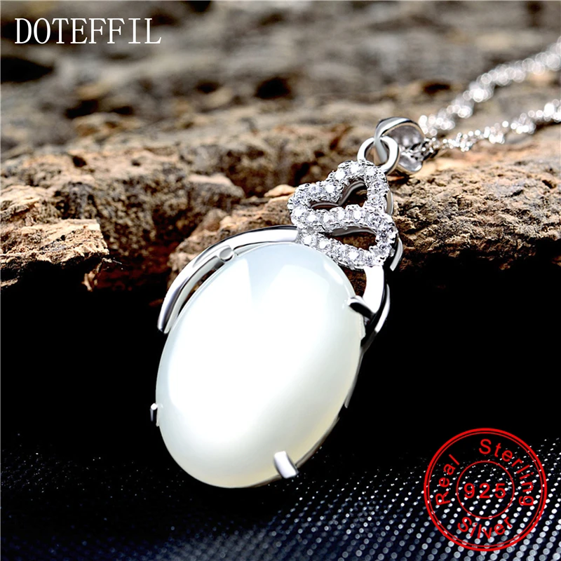 Ожерелье с кулоном из чистого редкого кристалла 925 пробы женские роскошные