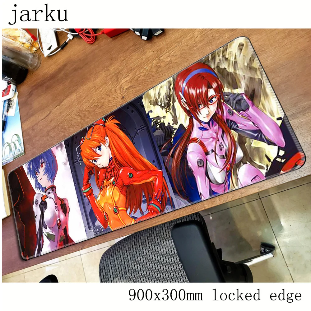 Evangelion геймерский коврик для мыши 900x300X3 мм игровой коврик для мыши Большой Профессиональный ноутбук аксессуары для ПК ноутбук padmouse эргономичный коврик