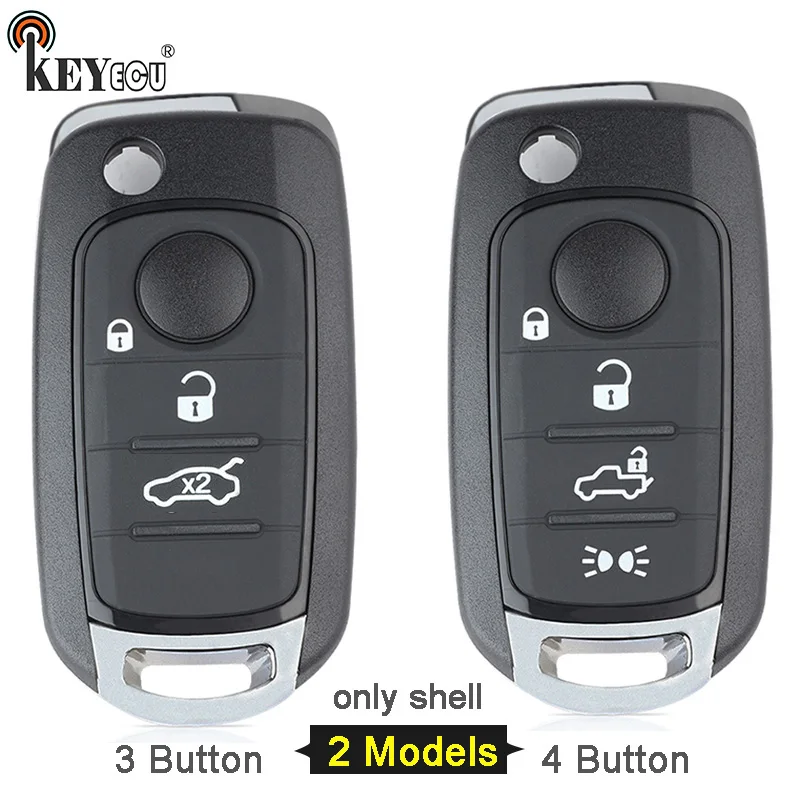 KEYECU для Fiat 500 500X Nuovo Grazie Tor сменный 3/4 кнопочный откидной складной чехол с