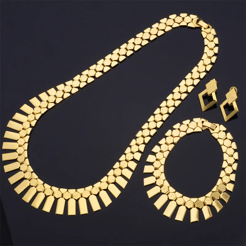 U7 Женские Серьги Браслет Колье Ювелирные Наборы Золото/ Серебро Цвет Африканские