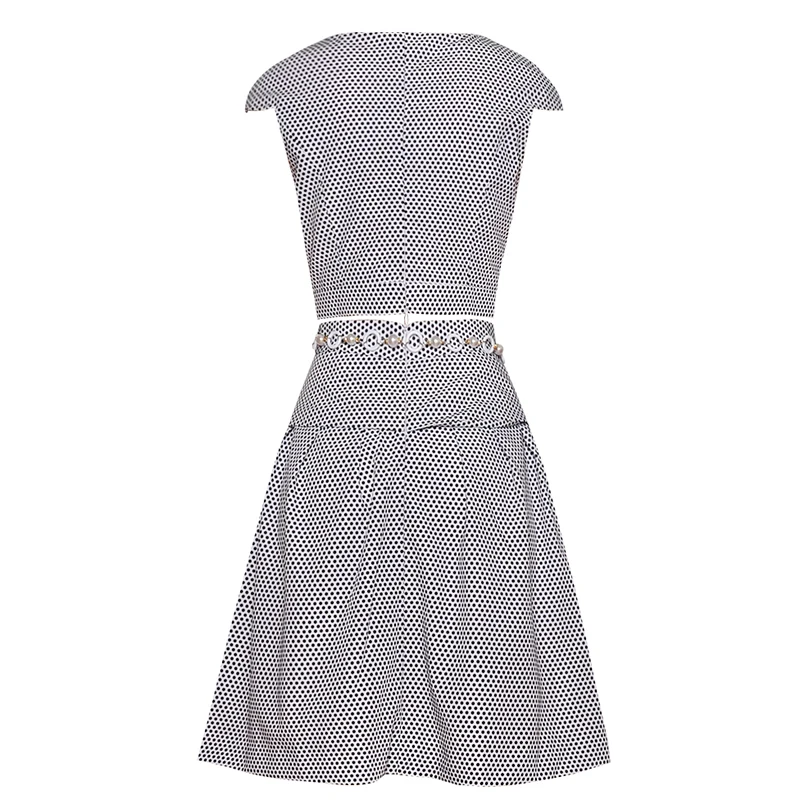 Женский комплект из топа с круглым вырезом и юбки трапециевидной формы принтом в