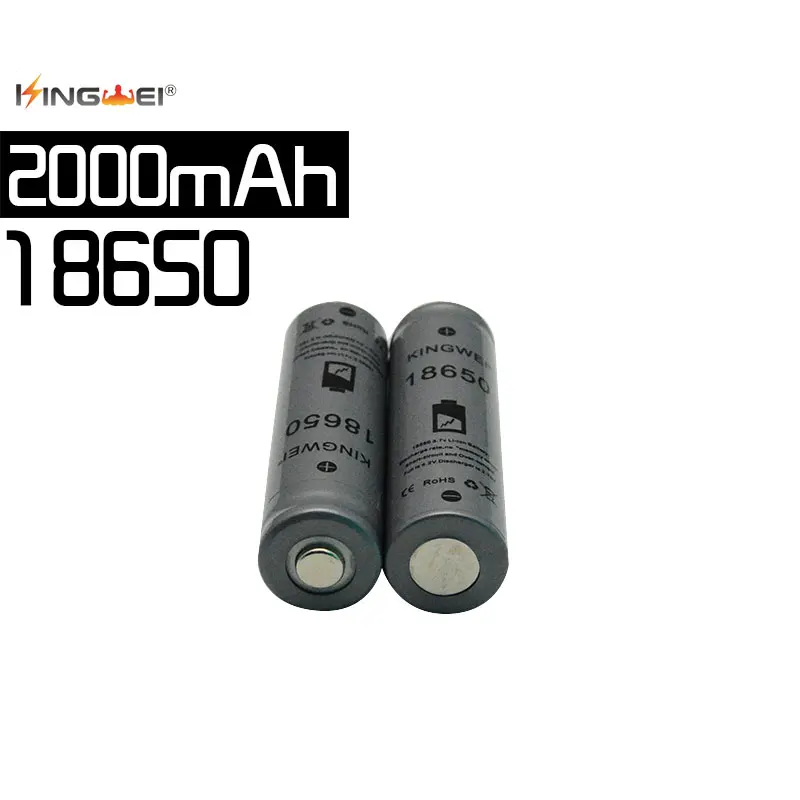 2018 новый бренд KingWei серый 2000mah 18650 3 7 v остроконечная батарея литий ионная