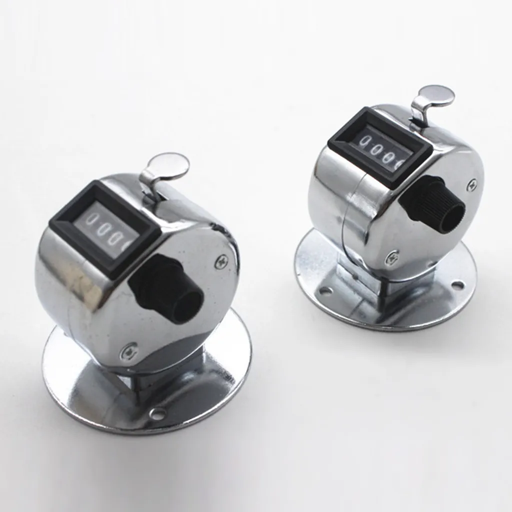 Ручной учетный счетчик с базой цифры палец кольцо настольная подставка серебро