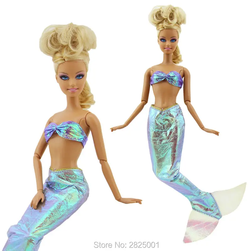 Мода ручной работы комплект Русалка бюстгальтер топы рыбий хвост принцесса