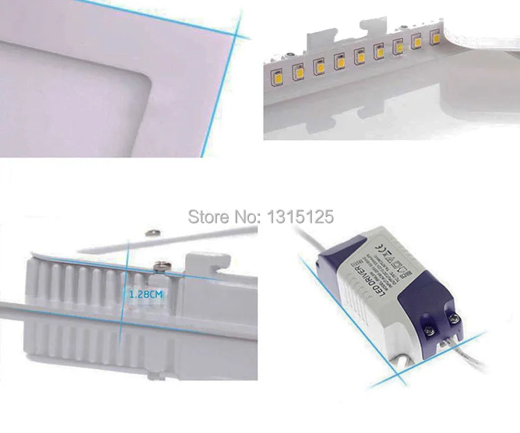 5 шт./лот Бесплатная доставка 6 Вт квадратные Светодиодные панельные лампы