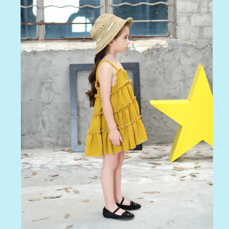 2019 New Baby Cotton Dresses Girls Kids Girl Dress Princess Sling Mesh Children Clothing Wear 2-7 Years | Детская одежда и обувь