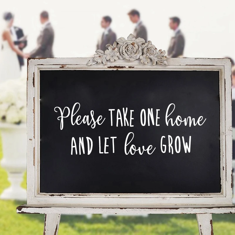Let Love Grow Свадебный знак виниловые художественные наклейки суккуленты сувениры