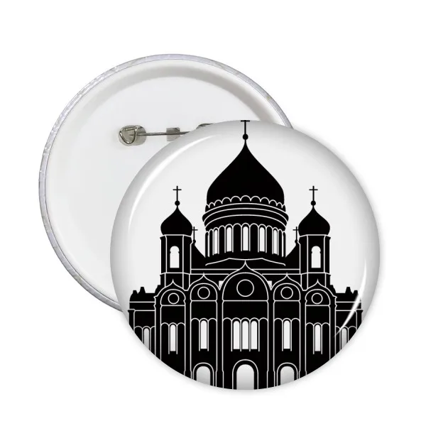 5 шт. круглый значок с изображением собора Христа Спасителя Декоративные значки