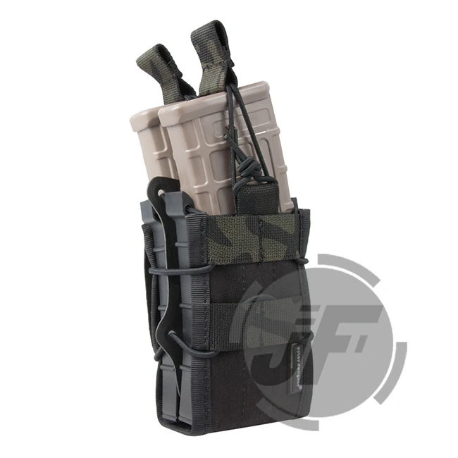 Emerson двойная винтовка модульная 5,56 M4 M16 AR15 SR52 P-MAGS M1A1 G3 подсумок Emersongear MOLLE большой емкости Mag Перевозчик - Цвет: MCBK