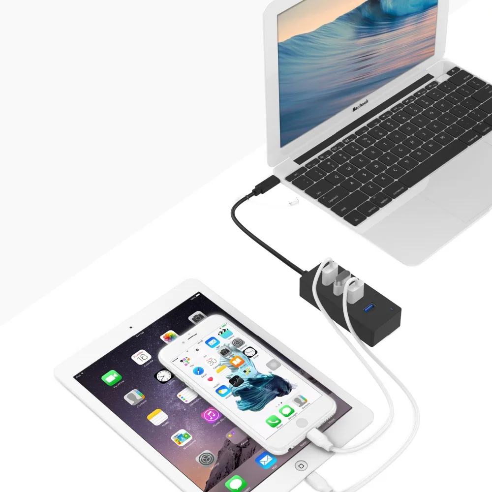ICZI USB C концентратор type интерфейс до 4 3 0 портов OTG со светодиодным индикатором