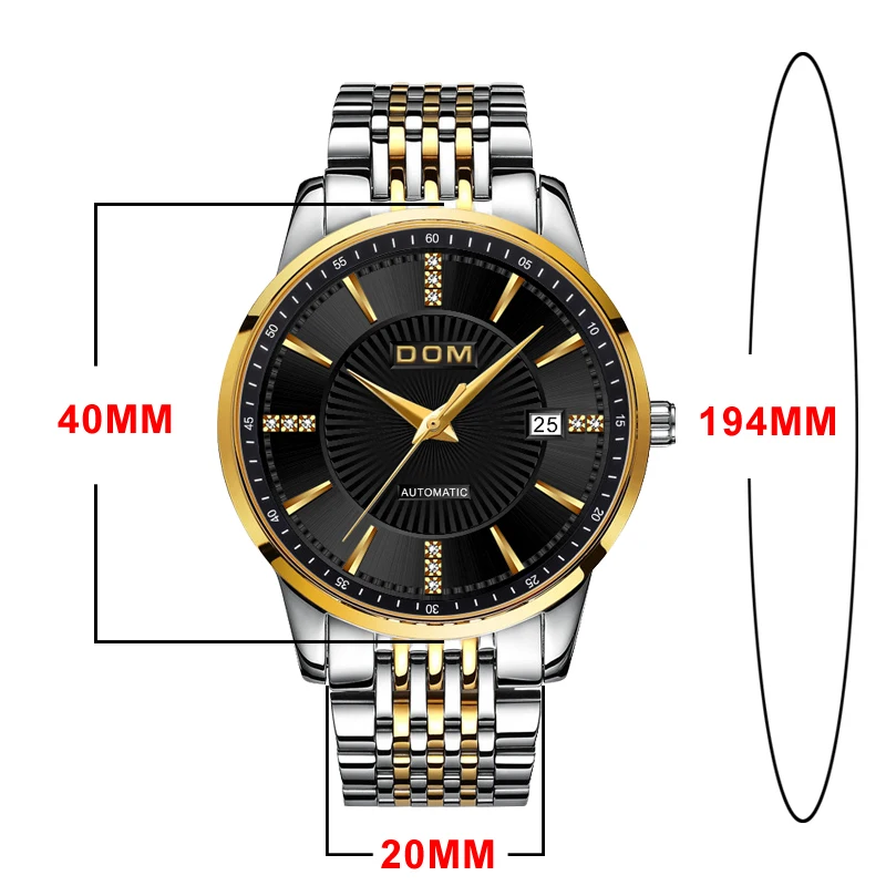2018 Новинка Relojes DOM Мужские автоматические механические Спортивные часы наручные