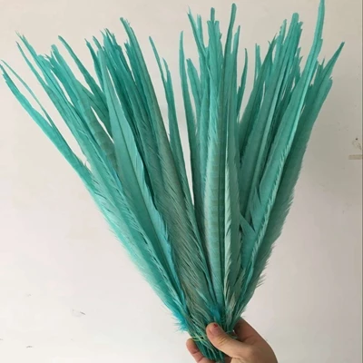 mint green 100 штук/красивые перья фазана 20-22 дюйма/50-55 см DIY Красный Цвет Окрашенные фестиваль костюм/украшения для головных уборов - Цвет: mint green