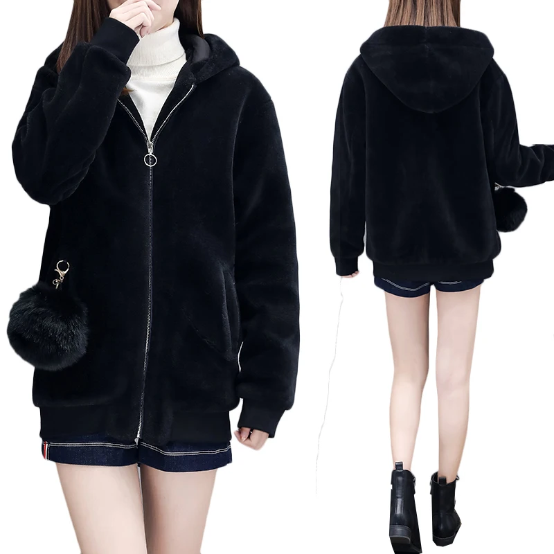 

5XL Plus Size Women's Fur Coat Sheared Sheep Fur Coat With Zipper Sheep Fur Jacket Female Factory Custom Big Size Wholesale Fur