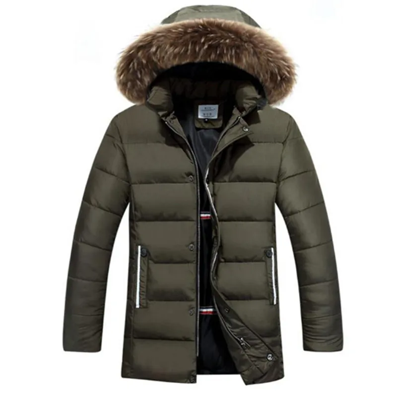 Зимняя теплая пуховая куртка с мехом енота новинка 2021 мужское толстое пальто