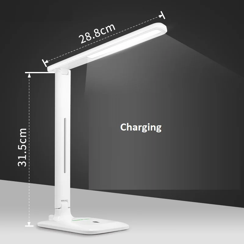 Charging Настольная лампа LukLoy с защитой зрения, перезаряжаемая, светодиодный, затемняющий цвет, настольная лампа, обучающая, сенсорная, складная, для спальни, детская, настольная лампа - Цвет абажура: Charging