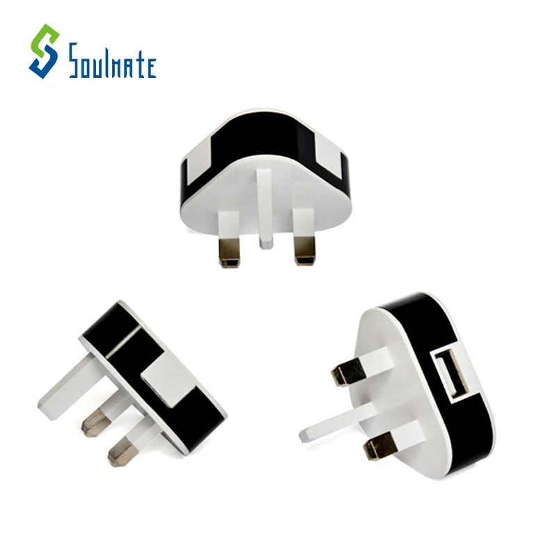 Soulmate usb адаптер питания великобритания черный зарядное устройство movil cargador