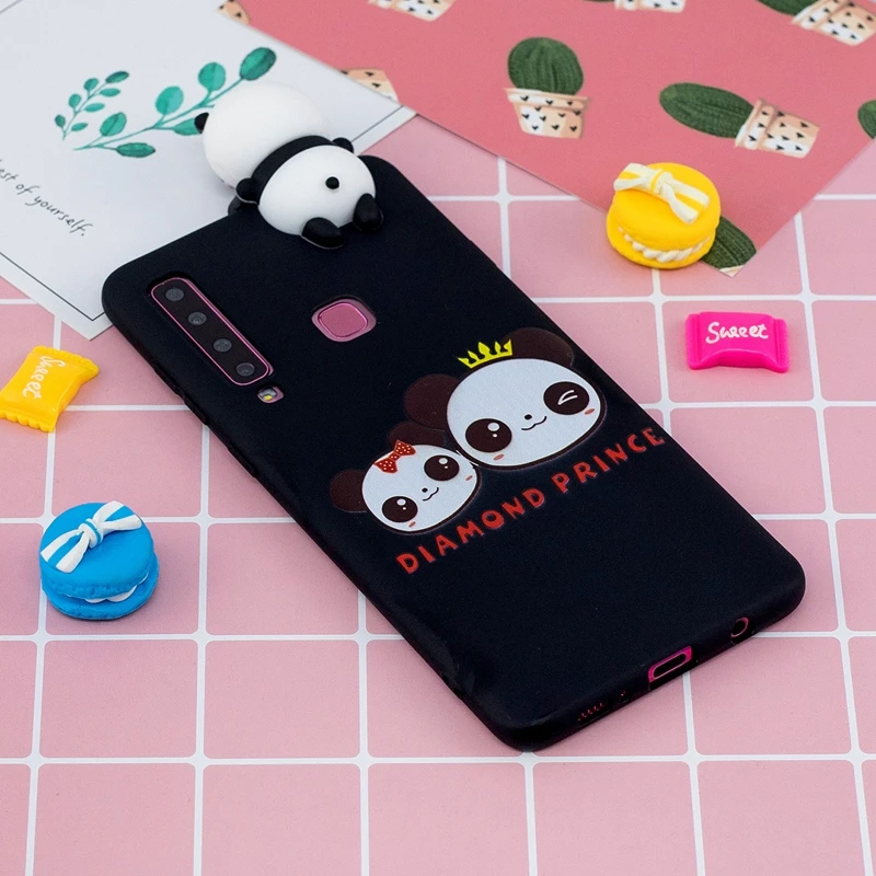 Etui для samsung A7 чехол Galaxy A9 чехол 3D, панда, единорог, силиконовые крышки для samsung Galaxy A7 A9 A8 A6 плюс A3 A5 чехол