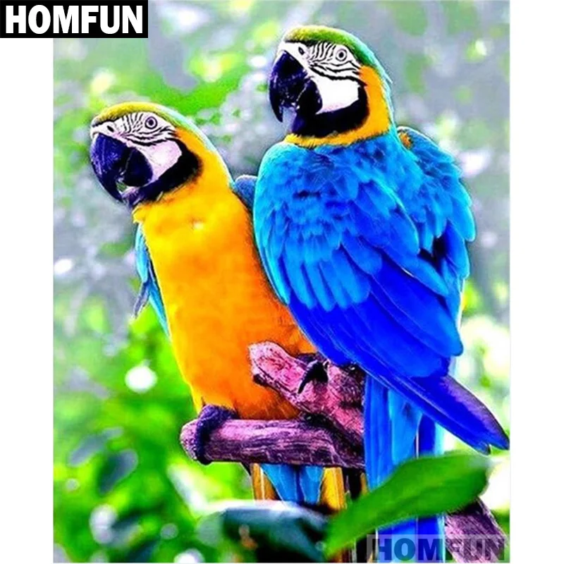 Алмазная 5D картина HOMFUN A01654 сделай сам вышивка крестиком попугай полная выкладка