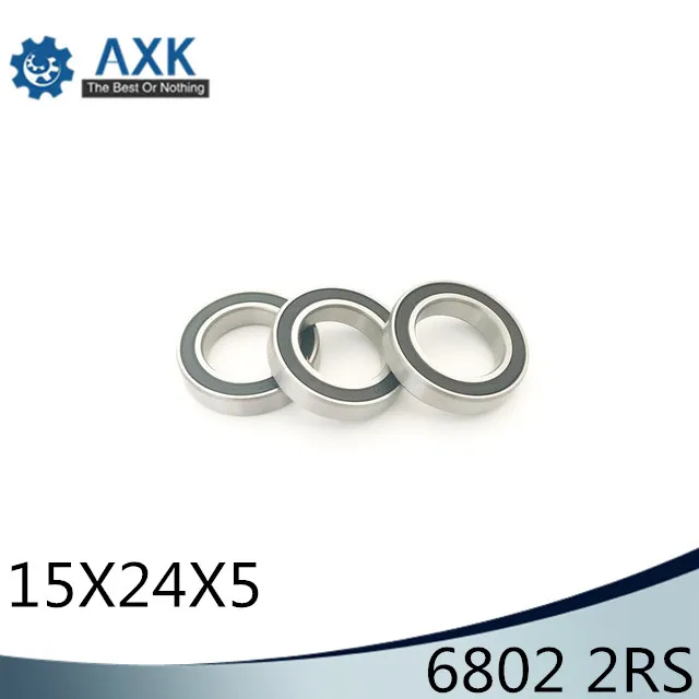 6802 2RS подшипник 15*24*5 мм (10 шт.) ABEC 1 Метрическая тонкий срез 61802RS RS шариковые